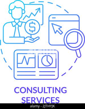Consulting services blue gradient concept icon Stock Vector