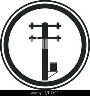 electric pole logo design vector illustration Stock Vector