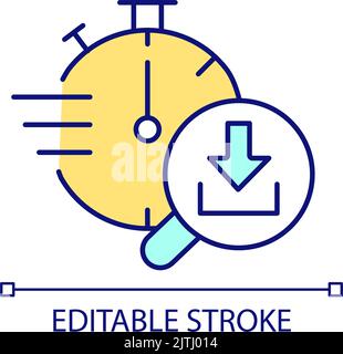 Downloading speed RGB color icon Stock Vector