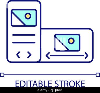 Mobile website adaptability RGB color icon Stock Vector