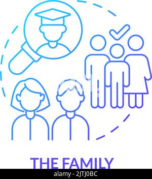 Family blue gradient concept icon Stock Vector