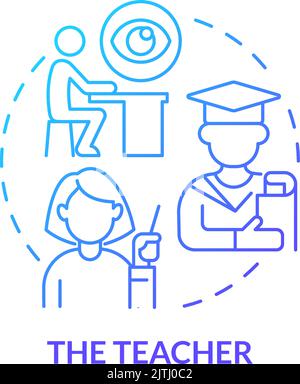 Teacher blue gradient concept icon Stock Vector