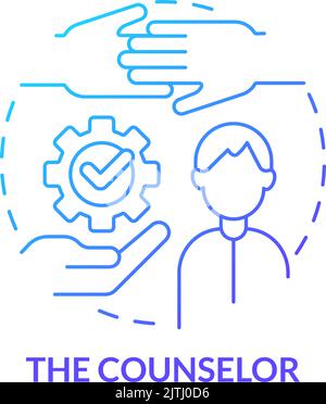 Counselor blue gradient concept icon Stock Vector