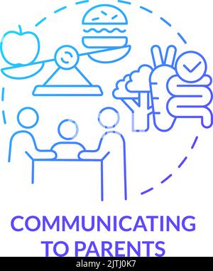 Communicating to parents blue gradient concept icon Stock Vector