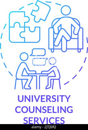 University counseling services blue gradient concept icon Stock Vector