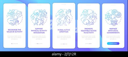 Role of school leader blue gradient onboarding mobile app screen Stock Vector