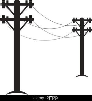 electric pole logo design vector illustration Stock Vector