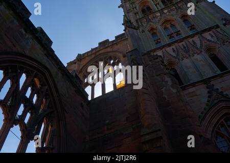 Remains of Coventry Cathedral Bombed during WW2 Stock Photo