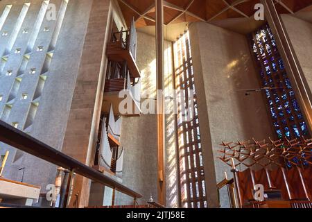 Modern cathedral interior in Coventry, UK Stock Photo