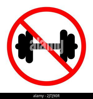 Dumbbell ban sign. Dumbbell is forbidden. Prohibited sign of dumbbell ...