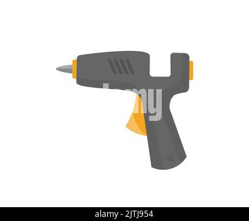 Electric hot glue gun logo design. Gun black plastic for art craft vector design and illustration. Stock Vector