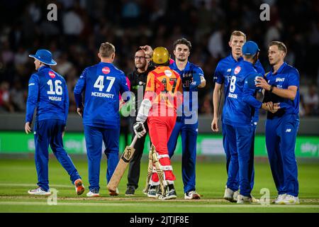 Birmingham Phoenix team come out to bat during The Hundred match at ...