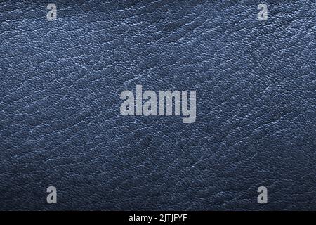 Texture of leather fabric - top view and close-up on a piece of blue leather Stock Photo