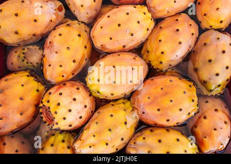 Fresh prickley pears fruit from Puglia, Italy Stock Photo