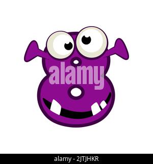 Cartoon Character Number eight Monster, vector numerical 8. Stock Vector