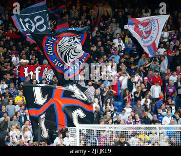 Crystal Palace Flags during Premier League between Crystal Palace and ...