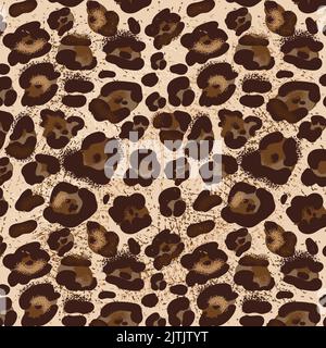 Hand drawing seamless pattern. Jaguar skin print. Stock Vector