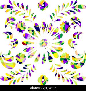 colorful talavera mexican art in vector format Stock Vector