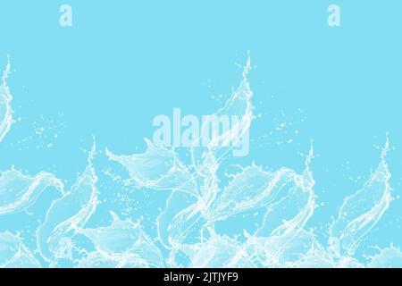 Water splash on a blue background with copy space Stock Photo
