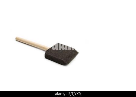 Black foam brush on a white background with copy space Stock Photo