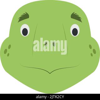 Turtle face in cartoon style for children. Animal Faces Vector illustration Series Stock Vector
