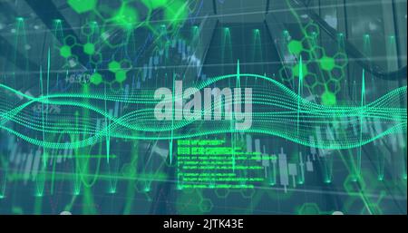 Image of digital programming language with graphical hexagonal shaped ...
