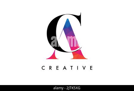 CA Letter Logo Design with Serif Font. CA Icon Logo with united ...