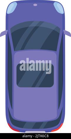 Car from above. Cartoon hatchback auto icon Stock Vector