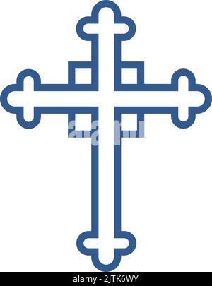 DEcorative christian cross symbol. Holy trinity sign Stock Vector