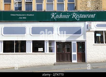 Asian restaurants in Bradford, the Curry Capital of the UK, in West Yorkshire. Stock Photo