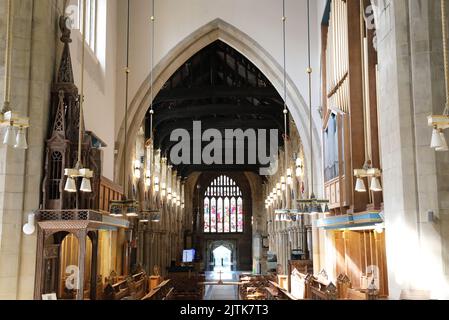 Bradford Cathedral of St Peter, a hidden gem in the city, in West Yorkshire, UK Stock Photo