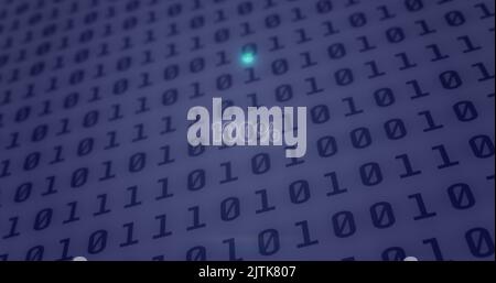 Image of neon circle with 100 percent over binary code Stock Photo
