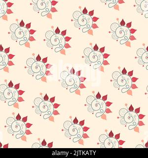Stylish fashionable seamless ornamental pattern design. Modern repeat texture of background for textile and surface printing Stock Vector