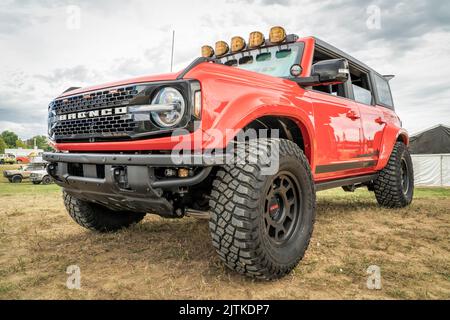 Loveland, CO, USA - August 26, 2022: Ford Bronco Sport SUV with additional off-road lights. Stock Photo