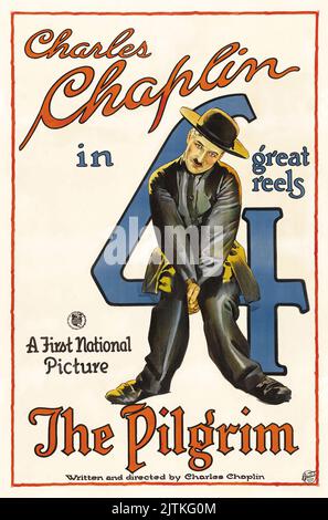 Charlie Chaplin movie poster 1923 The Pilgrim Stock Photo