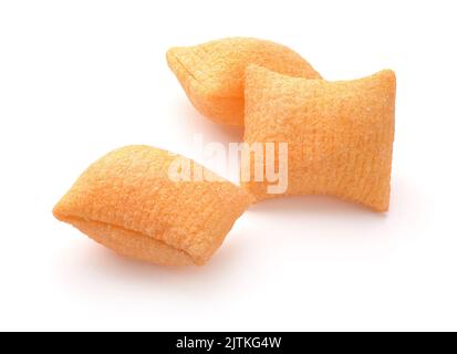Three wheat cereal pillows isolated on white Stock Photo