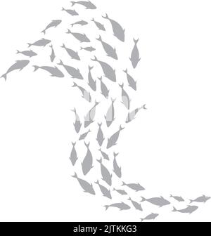 school of fish stencil
