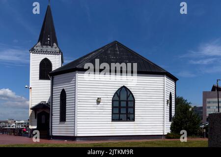 Norwegian Church, Cardiff Bay, 2022. summer Stock Photo