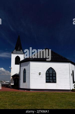 Norwegian Church, Cardiff Bay, 2022. summer Stock Photo