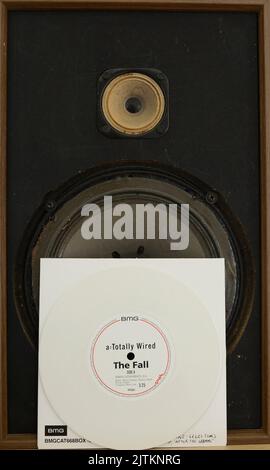 Colored vinyl singles by The Fall. Stock Photo