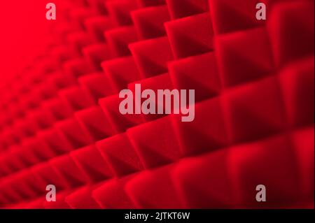 detail of the sound insulator in the shape of pyramids or triangles in a music studio Stock Photo