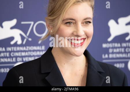 Lido Di Venezia, Italy, 31/08/2022, Greta Gerwig attends the photocall for The Netflix film 'White Noise' at the 79th Venice International Film Festival on August 31, 2022 in Venice, Italy. ©Photo: Cinzia Camela. Stock Photo