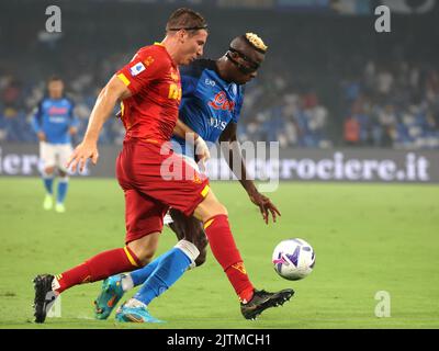 Naples, Campania, Italy. 31st Aug, 2022. During the Italian Serie A Football match SSC Napoli vs US Lecce on August 31, 2022 at the Diego Armando Maradona Stadium in Naples.In picture : victor osimhen (Credit Image: © Fabio Sasso/ZUMA Press Wire) Stock Photo