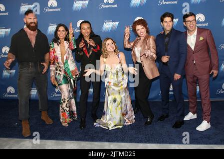 Devan Long, Sheila Carrasco, Roman Zaragoza, Rose McIver, Rebecca Wisocky, Asher Grodman and Richie Moriarty attending the Paramount Upfront 2022 Post Party held at 660 Madison Avenue on May 18, 2022 in New York City, NY ©Steven Bergman/AFF-USA.COM Stock Photo