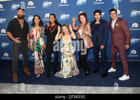 Devan Long, Sheila Carrasco, Roman Zaragoza, Rose McIver, Rebecca Wisocky, Asher Grodman and Richie Moriarty attending the Paramount Upfront 2022 Post Party held at 660 Madison Avenue on May 18, 2022 in New York City, NY ©Steven Bergman/AFF-USA.COM Stock Photo