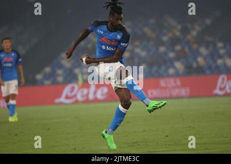 Naples, Campania, Italy. 31st Aug, 2022. During the Italian Serie A Football match SSC Napoli vs US Lecce on August 31, 2022 at the Diego Armando Maradona Stadium in Naples.In picture : Frank Anguissa (Credit Image: © Fabio Sasso/ZUMA Press Wire) Stock Photo