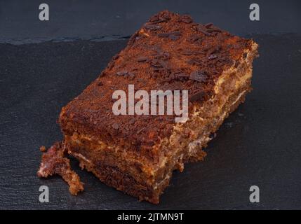 cake on dark stone background Stock Photo