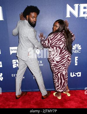 Echo Kellum and Nicole Byer attending the NBCUniversal 2022 Upfront held at The Mandarin Oriental Hotel on May 16, 2022 in New York City, NY ©Steven Bergman/AFF-USA.COM Stock Photo