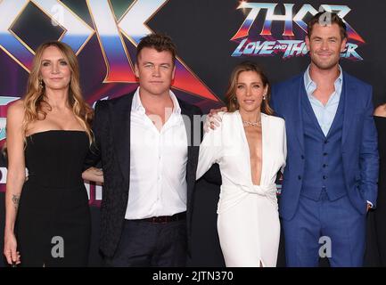 Samantha Hemsworth, Luke Hemsworth, Elsa Pataky, Chris Hemsworth, Leonie Hemsworth and Craig Hemsworth arriving to the ‘Thor: Love and Thunder’ World Premiere at TCL Chinese Theatre on June 23, 2022 in Hollywood, CA. © OConnor/AFF-USA.com Stock Photo