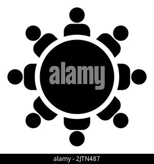 Round table with chairs icons. Table for business meetings. Vector illustration isolated on white background Stock Vector